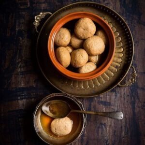 Homemade Rasgulla - no white sugar - made with homemade panner